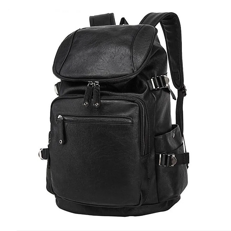 Men Backpacks Pu Leather Rucksack School Bag For Teenagers Black Women Backpack Travel Bolsas Shoulder Bags Mochila Feminina J39 fashion pu leather men quality backpack preppy style man women bolsas mochila school travel bag rucksack laptop bags 150086