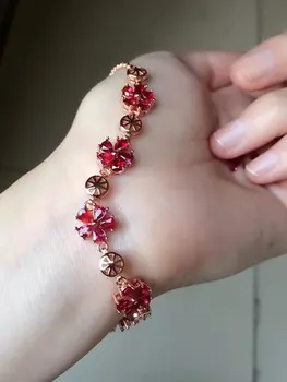 

Promotion Qi Xuan_Free Shipping Natural Red Stones Elegant Bracelets_S925 Solid Fashion Bracelets_Manufacturer Directly Sales