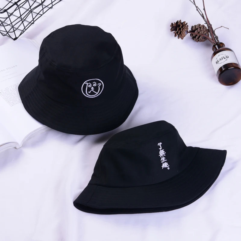 Шляпы женские с вышитым буквенным принтом BowUnisex Солнцезащитная уличная женская шляпа s в японском стиле универсальная шикарная хип-хоп модная каваи - Цвет: 1