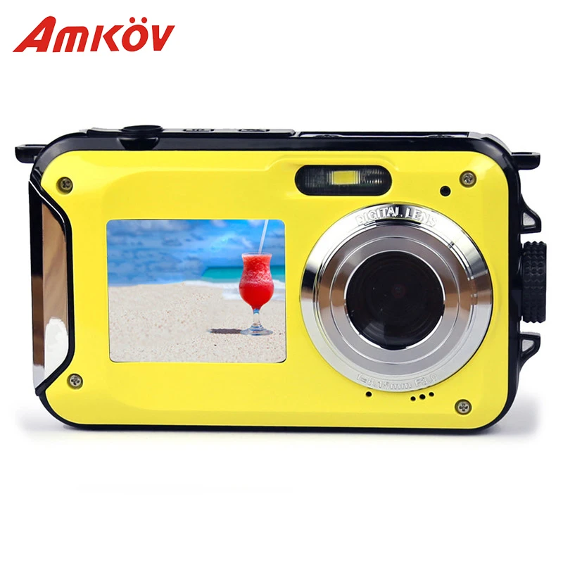 

Original Amkov AMKOV W599 Dual-screen 24 MP 3.7v 550mAh Camera Waterproof Self-timer Camera Pocket Camera Mini Photo Camera HD