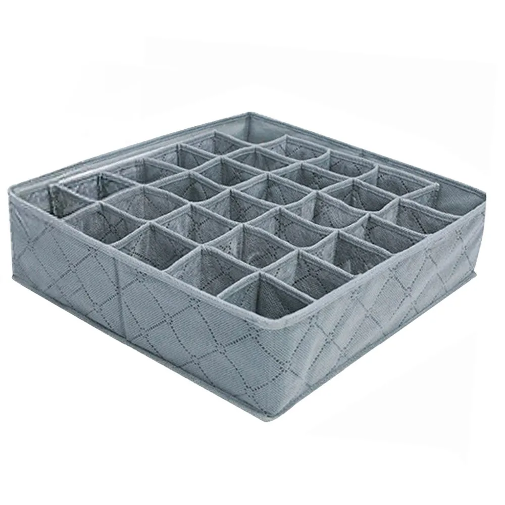 Behogar 30-Grid Foldable Detachable Non-woven Bamboo Charcoal Drawer Organizers Closet Dividers Storage Box for Bras Socks Behogar 30-Grid Foldable Detachable Non-woven Bamboo Charcoal Drawer Organizers Closet Dividers Storage Box for Bras Socks
