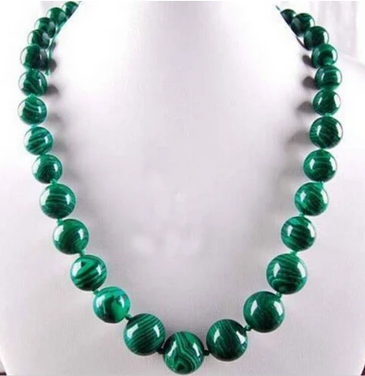 

Free shipping >>@ >818 6-14mm Green Gorgouese Malachite Gem Round Beads Necklace 18