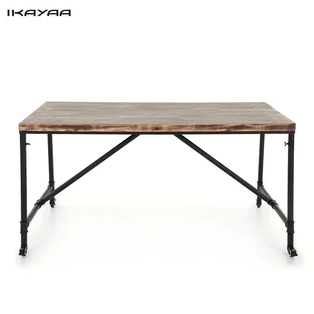 Ikayaa Us Fr Brand Antique Natural Pine Wood Top Kitchen Dining