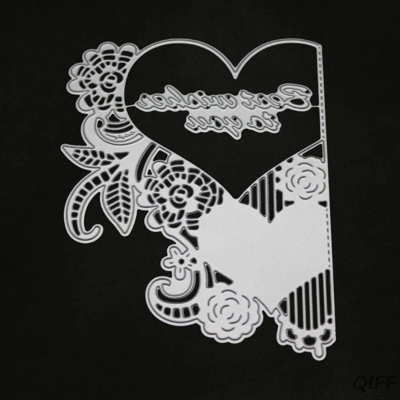 

Heart Invitation Metal Cutting Dies Stencil DIY Scrapbooking Album Stamp Paper Card Embossing Craft Decor
