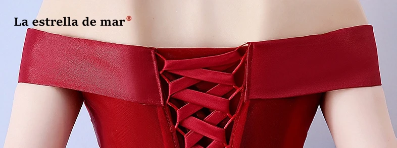 Vestidos de madrinha2019 Тюль атласный цветок жемчужина ожерелье для выреза "лодочка" линии Бордовые Платья для подружки невесты длинный халат demoiselle