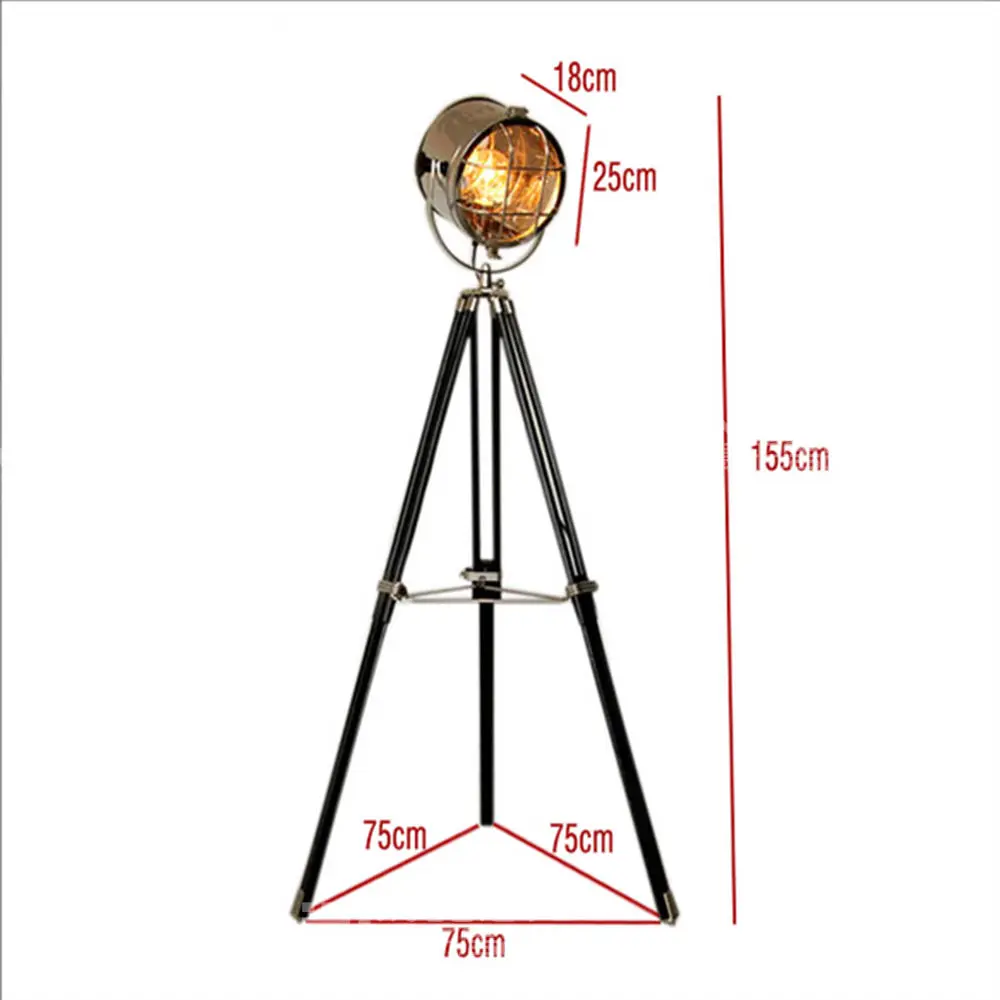 Скандинавский Лофт промышленный винтажный Напольная Лампа на трех ножках Ретро Свет для фотостудии декоративный светильник для дома для гостиной кафе бар подарок