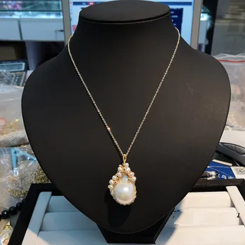 

Baroque Gold Wire Wrap Pearl Pendant Necklaces Irregular Natural Freshwater Pearl Necklaces Bridal Wedding Necklaces For Women
