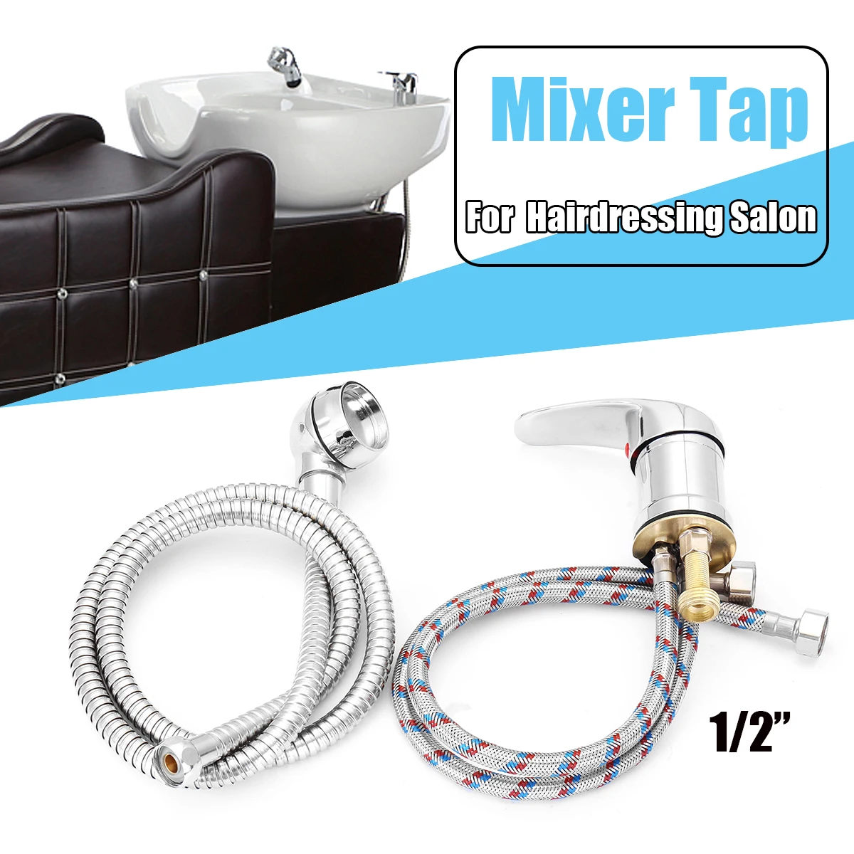 

Mixer Tap Bath Sink Faucet Shower Head Spray Hose Push On Washing Hairdresser Pet Household faucet extender