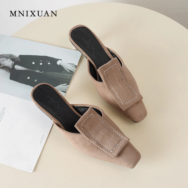 MNIXUAN/Новая модная летняя обувь женские мюли туфли лодочки Новинка весны 2019