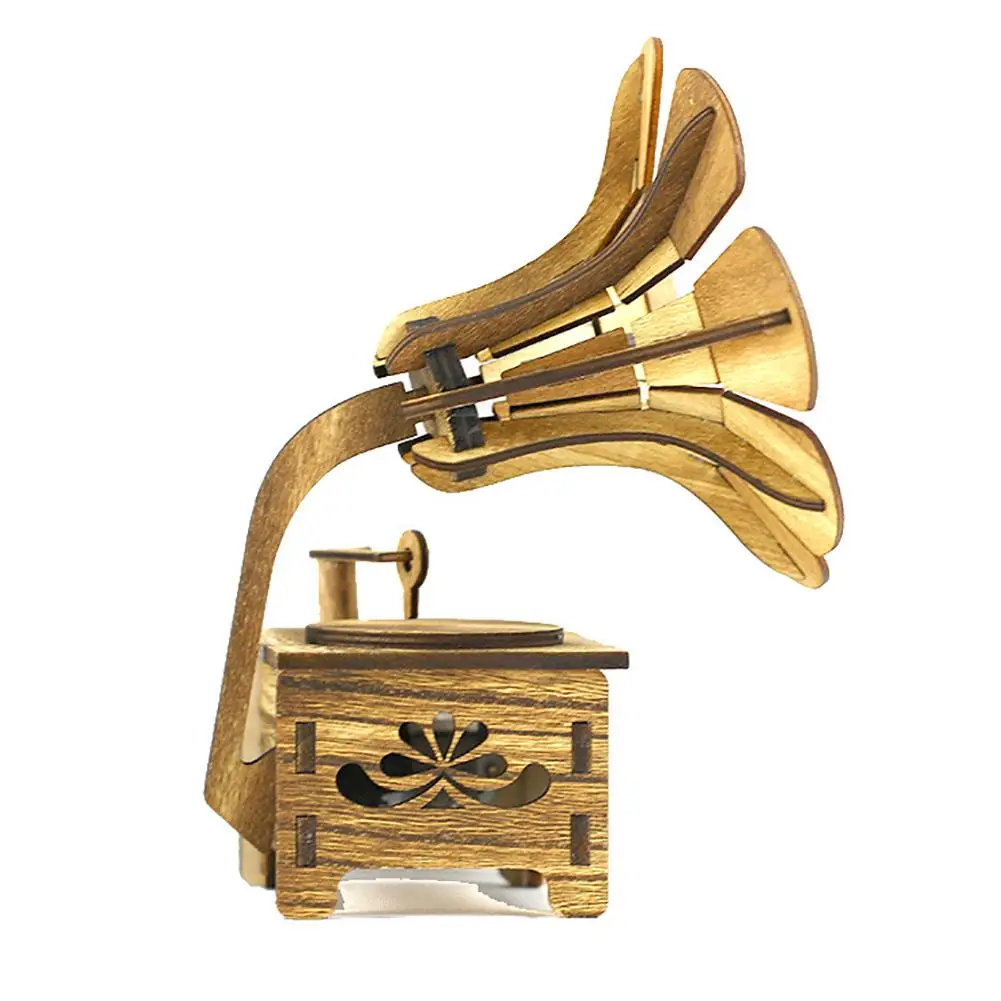 Musical Boxes Wooden Music Box Wood Crafts Retro Birthday Gift Vintage