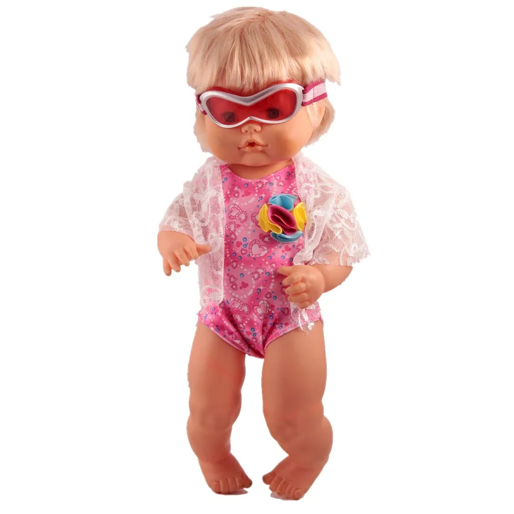 Купальный костюм для кукол 41 см Nenuco Doll y su Hermanita Золотой совместный купальник Googles