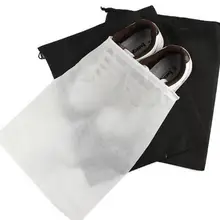 Высокое качество нетканые Ткань Сумки для хранения удобный квадратный путешествия шнурок Портативный для Обувь контейнер черный, белый цвет