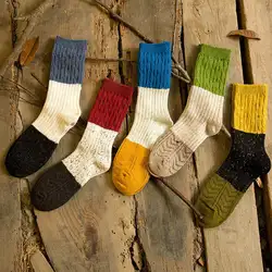 Модные унисекс хлопковые носки Multi-Цвет Для женщин Для мужчин зимние Носки для девочек молодой Стиль Вышивка Крестом Картины Носки для