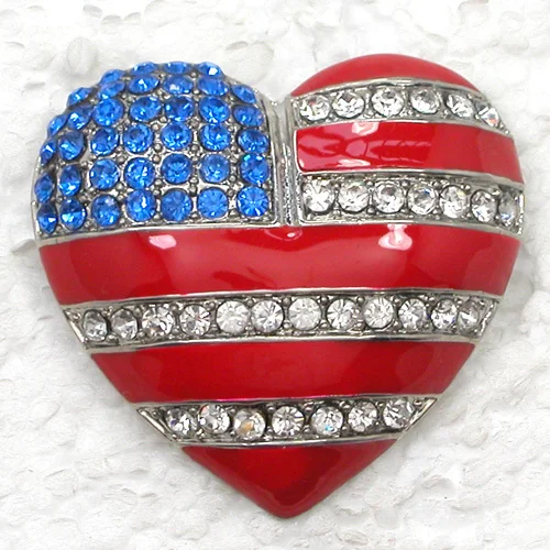 12pcs/lot Wholesale Fashion Brooch Rhinestone Enameling Heart Costume