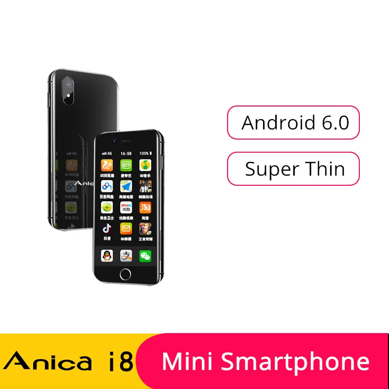 Anica I8 Мини GSM WCDMA Android смартфон 2," экран четырехъядерный 5.0MP Google Play установить две sim-карты сотовый телефон