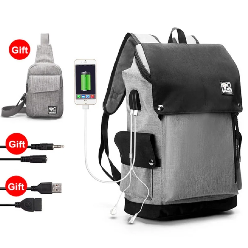 

Men and women backpack mountaineering bag retro business travel backpack computer backpack with USB interface function backpack