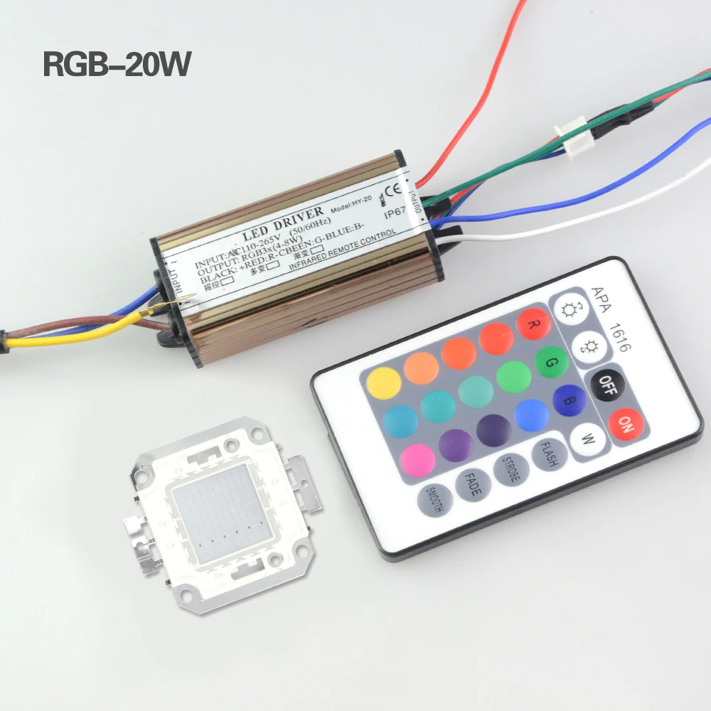 Светодиодная лампа COB RGB 10 Вт 20 30 50 100 чипы со светодиодным драйвером пульт
