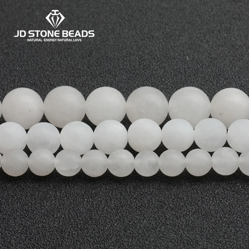 

Free Shipping Frost White Jade Beads Wholesale DIY Hand Made Fine Jewelry Accessory GEM Stone Beads