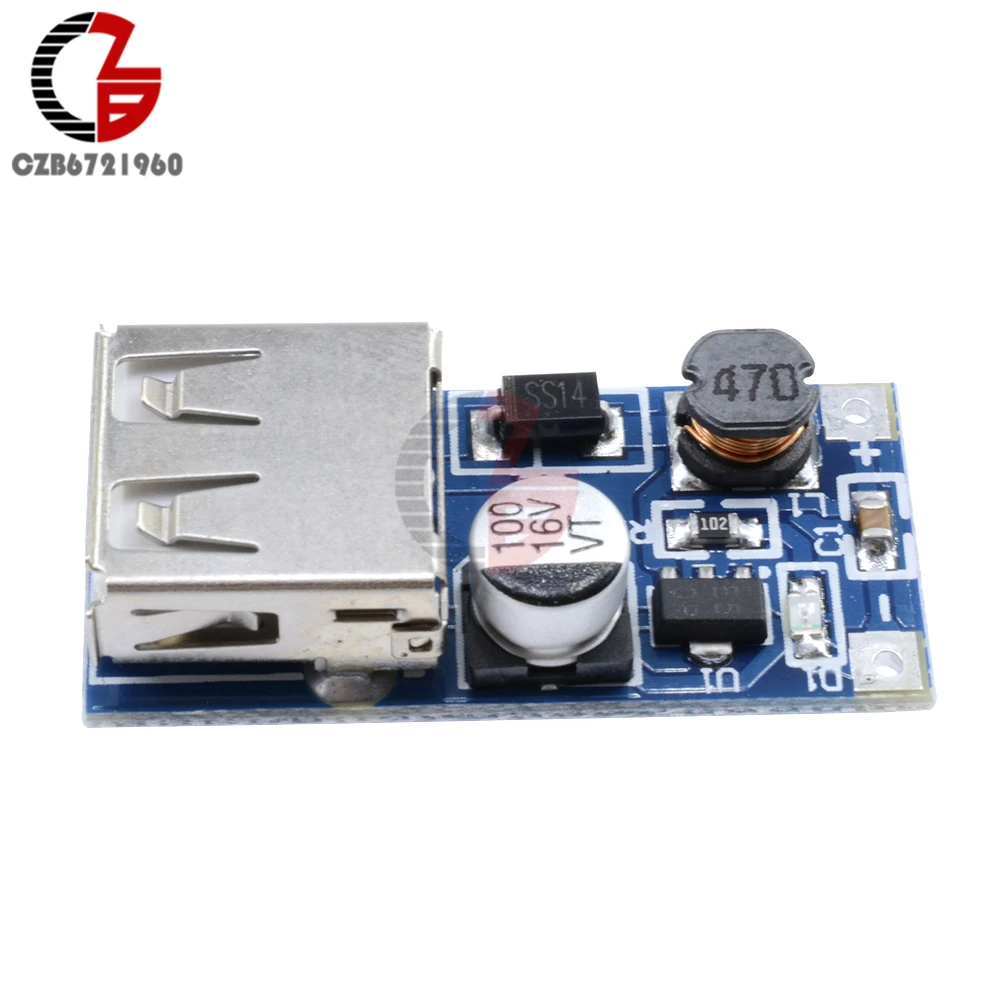 

5Pcs DC-DC USB Step Up Power Converter Voltage Booster Power Transformer Module 600mA PFM Control Mini 0.9V-5V to 5V