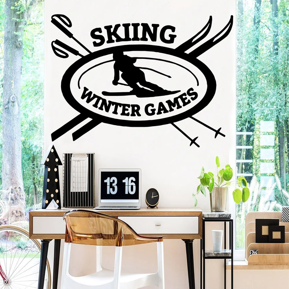 

New Skiing Vinyl Wall Sticker Decor For Living Room Kids Rooms Decoration Decal Stickers Mural