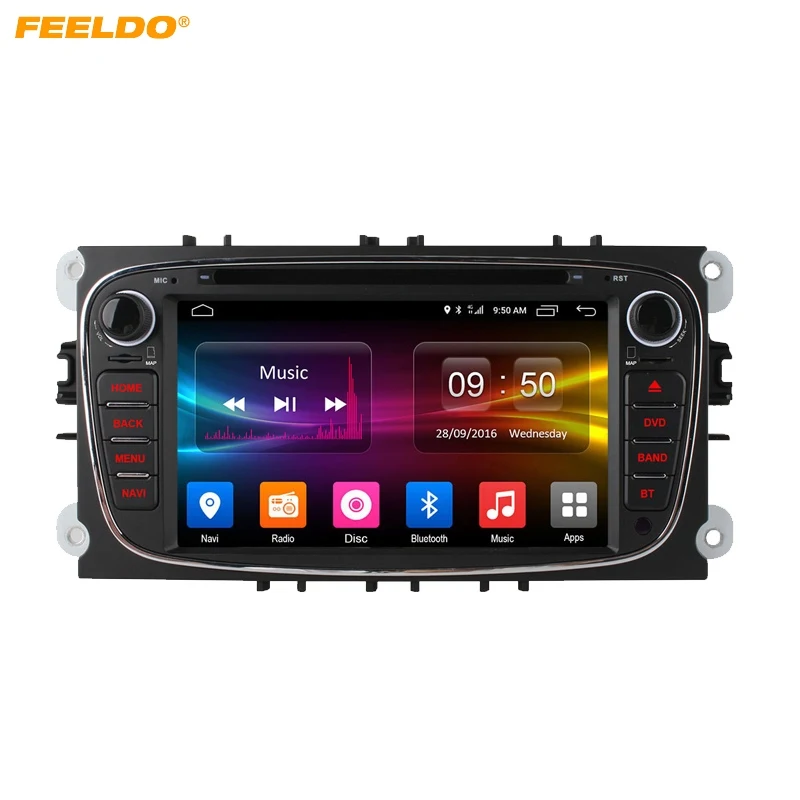 Top FEELDO 7" Black Panel Android 6.0 DDR3 2G/32G/4G LTE Octa Core Car DVD GPS Radio Head Unit For Ford Focus/Mondeo/S-MAX/Galaxy 0