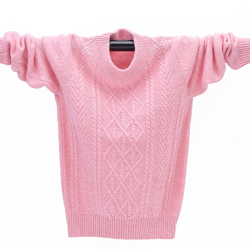 Winter High Quality Cashmere Sweater for Girls Kids Pullover Sweater Warm Children Cardigan Boys Wool Sweater Jumper 100-170 cm