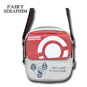 

FAIRY SERAPHIM Pokemon Messenger teenagers crossbody Bag Children Canvas Schoolbags Printing monster Bags with front frap cover