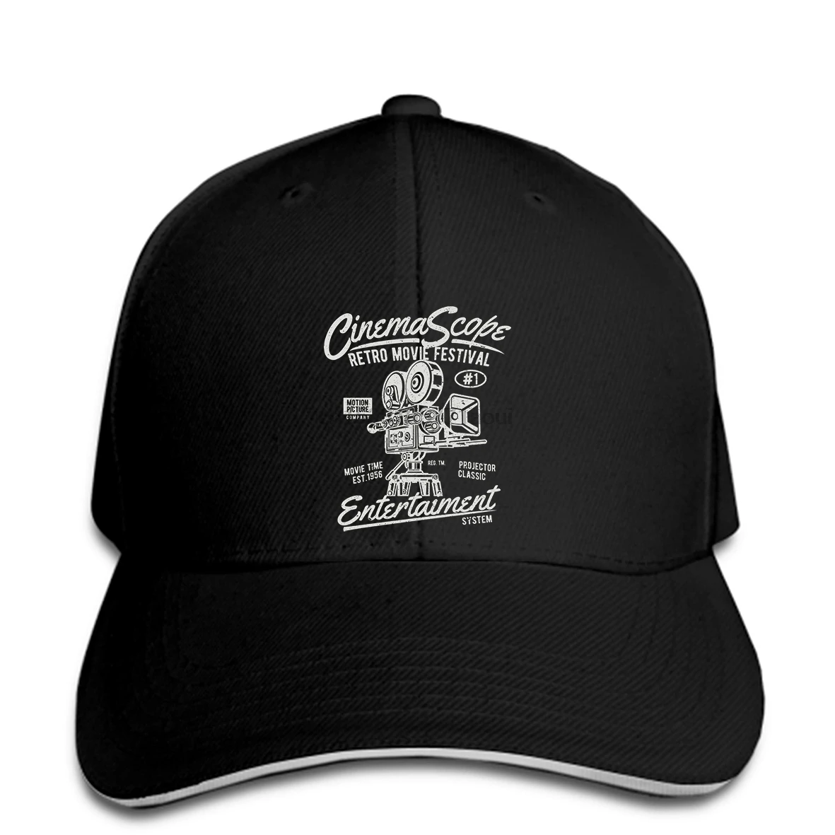 

Baseball cap Men Funny Print hat Women Cool snapback Retro Cinema Scope Vintage Movie Camera Baseball caps