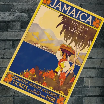 

Retro World Travel Posters Jamaica Classic Wall Sticker Canvas Paintings Decorative Vintage Poster Home Bar Decor Gift