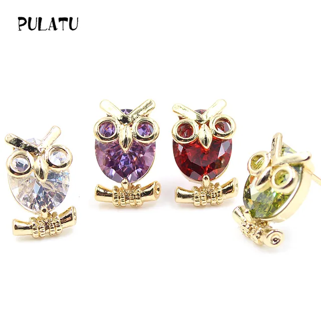 Aliexpress 4 Color Cute Owl Earring Aaa Cubic Zirconia 4 Color Cute Owl Earring Aaa Cubic Zirconia Gold Ear Studs Small Stud