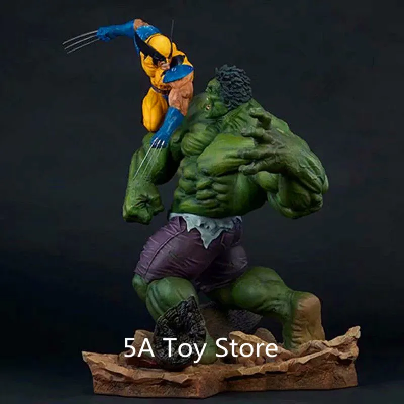 

Anime Hulk Vs Wolverine Statue Home Collection Model Decoration Toy