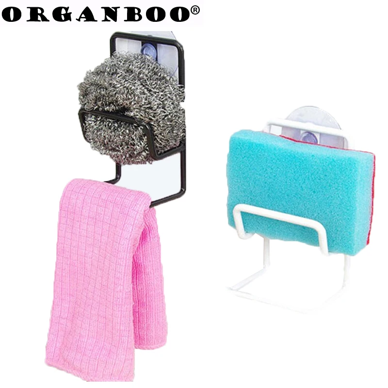

Multi Debris Sink Draining Brush Sponge Holder Cleaning Cloth Towel Rack Washing Kitchen Tidy Stand Double Iron Rack