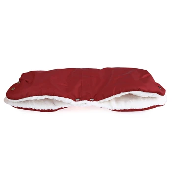 

New Arrival Red Black Mummy Water Resistant Stroller Warm Gloves Pure Color Antifreeze Outdoor Winter Carriage Hand Cover