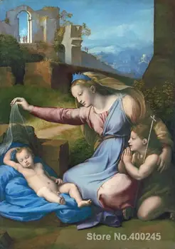 

Madonna with a Blue Diadem by Raphael sanzio paintings For sale Home Decor Hand painted High quality