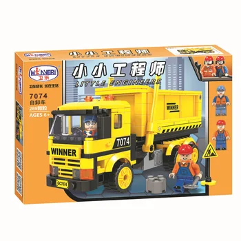 

7074 326pcs Construction Dump Truck Building Blocks Sets DIY Bricks Educational Kids Toys For Children suitable City