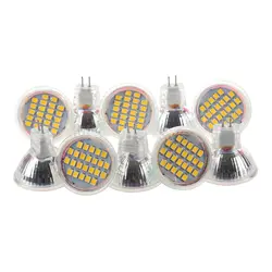 10 шт. MR11 GU4 теплый белый 3528 SMD 24 светодиодный домашний прожектор лампа 1 Вт 12 В