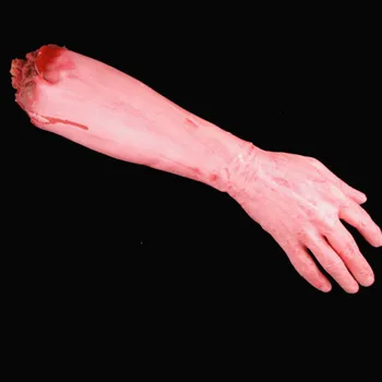 

19.3inch Scary Latex Lifesize Human Broken Long Arm Hand for Halloween Props Haunted House Halloween Decoration Bloody Body Part