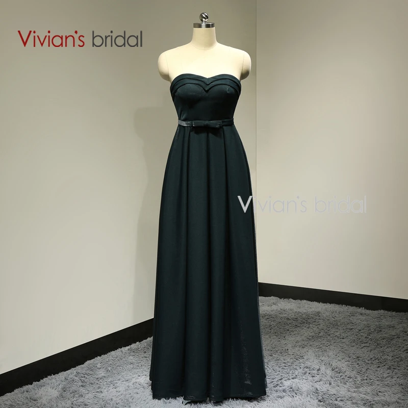 Vivian's Bridal Elegant Plus Size Black A-Line Long Evening Dresses Sweetangle Floor Length vestido de festa Longo Hot Sale 8112