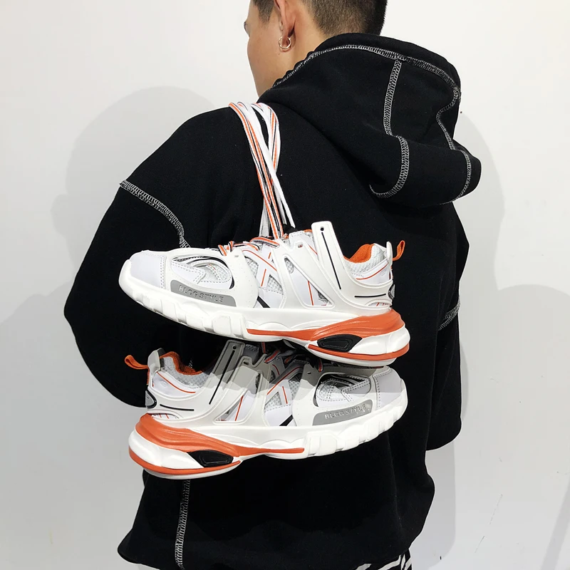 INS superstar men's Chunky Sneakers Fashion Basket men Platform dadly Shoes Lace Up men Trainers tenis masculino balck orange INS superstar men's Chunky Sneakers Fashion Basket men Platform dadly Shoes Lace Up men Trainers tenis masculino balck orange