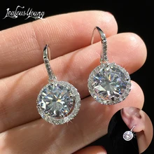 Роскошные модные круглые свадебные женские серьги-кольца с серебряным цветом, кубическим цирконием, фианитом, камнями, Кристаллами, серьги для вечеринок, ювелирные изделия Brincos