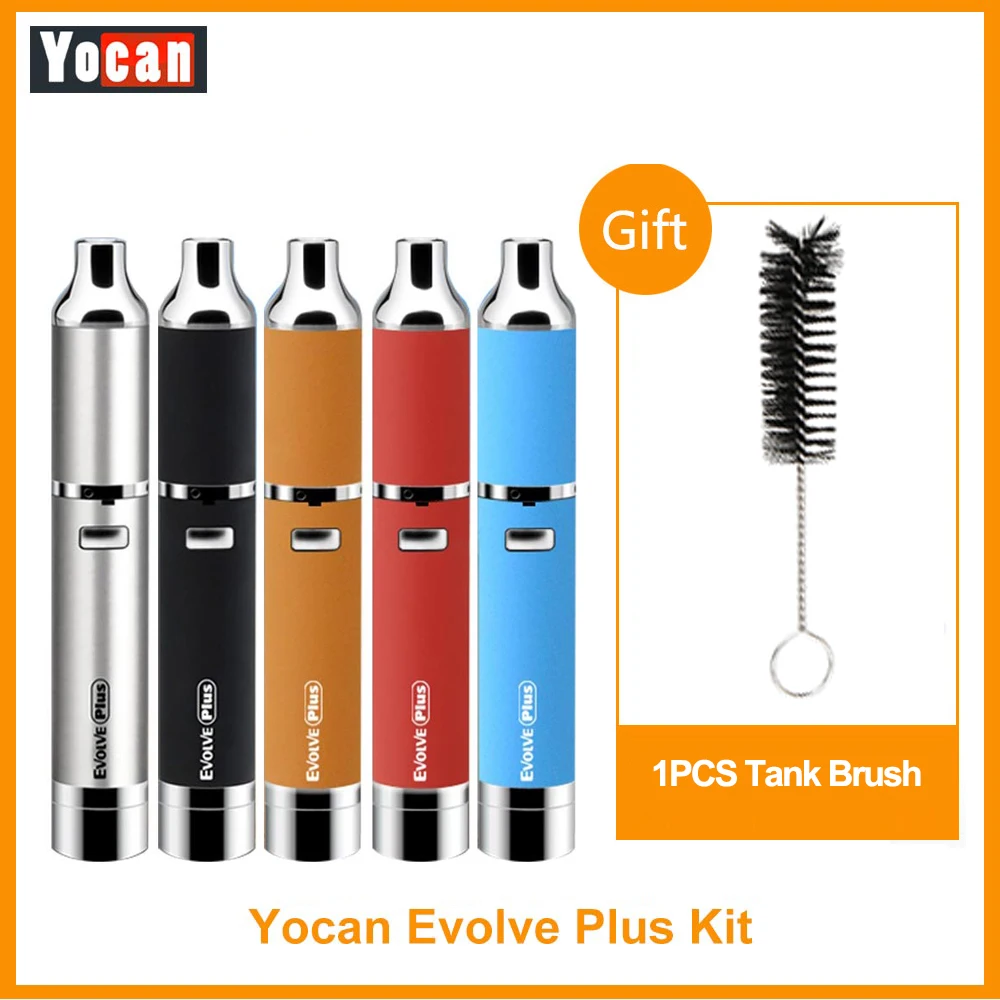 

Original Yocan Evolve Plus Kit Built in 1100mAh With Quartz Dual Coil Dabbing Tool Dry Herb Vaporizer Vape Kit Wax E- Cigarette