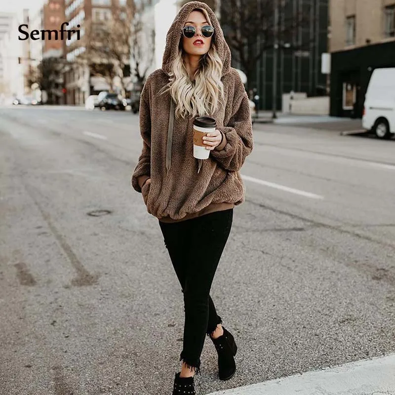 lower price  Winter Jacket Women 2019 Fleece Fur Coat Plus Size 5XL Fleece Jacket Half-zipper Oversized Hooded F