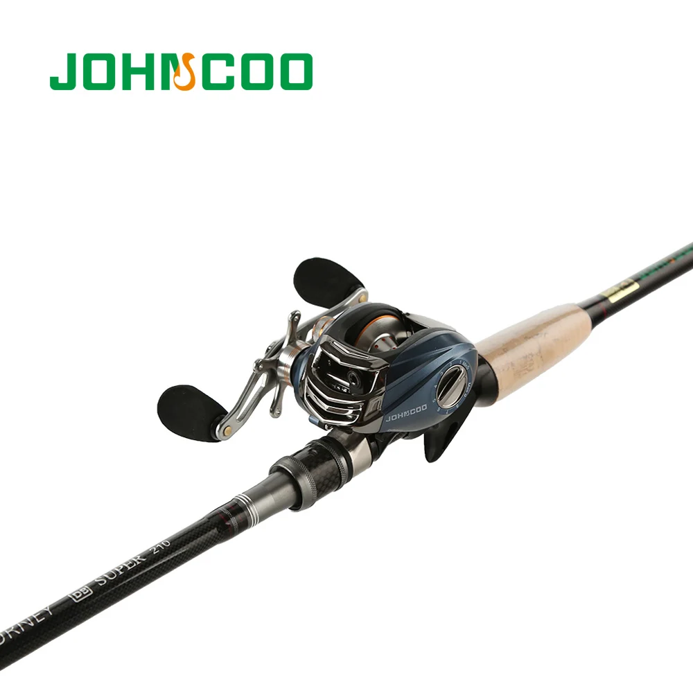 JOHNCOO JOURNEY Fishing Rod Combo 2.1m 2.4m 2.7m Carbon Rod Baitcasting Fishing Rod Medium Fast 4 Sections Fishing Rod Set