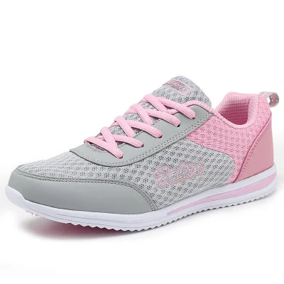 Прогулочная женская обувь; zapatos mujer; белые кроссовки; женские кроссовки; Deporte Mujer; дышащая Спортивная обувь; Sapatilhas Feminina - Цвет: -958 Gray pink