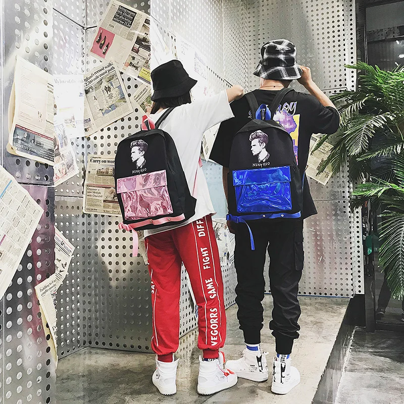 Menghuo Patchwork Women Backpack Laser Holographic Bag Mochila Feminino Silver Multicolor School Bags Leather Daypack Olografico (17)