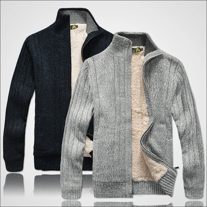 Мужской свитер с длинным рукавом Повседневный Кардиган толстый свитер вязаный свитер верхняя одежда пальто зима для мужчин