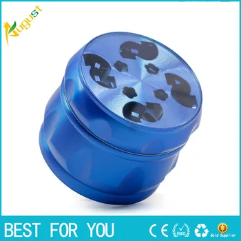 

500pcs/lot Navpeak 4 Layers 63mm Translucent Flower Pattern Cover Zinc Alloy Diamond Shape Chamfer Side Concave Herb Grinder
