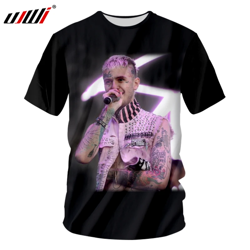 Футболка UJWI Lil Peep мужская с принтом музыки летняя графическая тенниска певицы