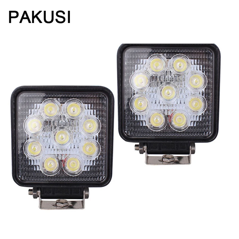 

PAKUSI 2Pc 4Inch 27W Car LED Work Lights 12V 9x 3W White DRL Fog Lamp car-styling For 4x4 Offroad ATV Truck 4WD Jeep accessories