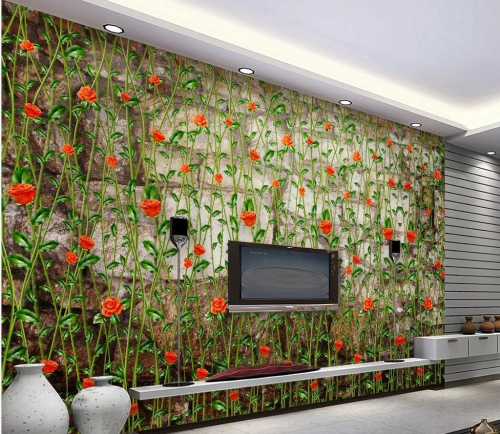 

3d customized wallpaper custom 3d wallpaper Retro Wall Floral Background Wall 3d wallpaper for room